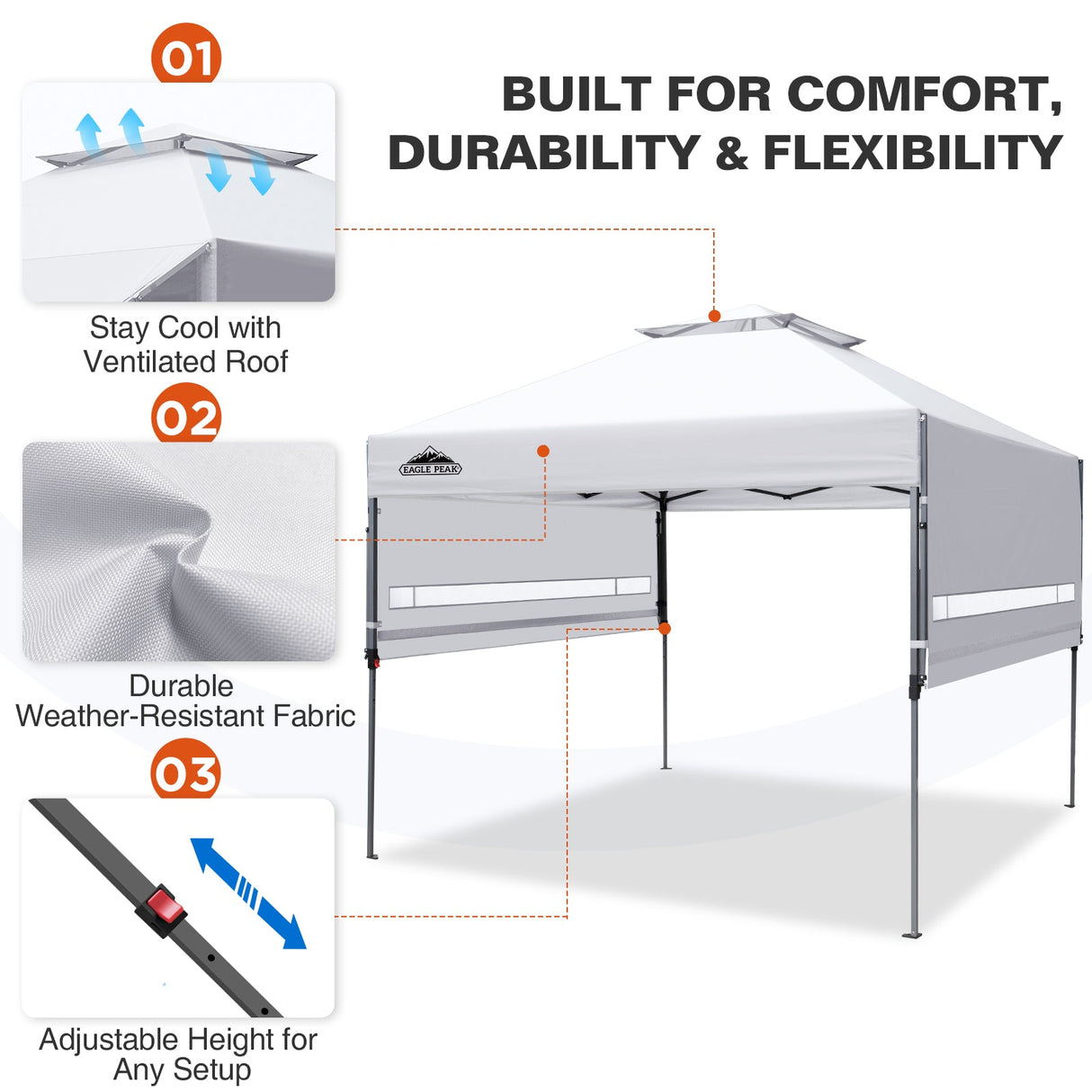 17x10 Pop up Gazebo Canopy Tent Outdoor Instant Canopy Shelter - Eagle Peak