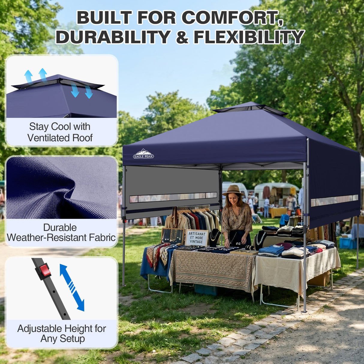 17x10 Pop up Gazebo Canopy Tent Outdoor Instant Canopy Shelter - Eagle Peak®