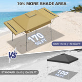 17x10 Pop up Gazebo Canopy Tent Outdoor Instant Canopy Shelter - Eagle Peak®