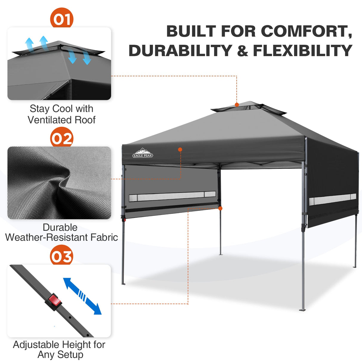17x10 Pop up Gazebo Canopy Tent Outdoor Instant Canopy Shelter - Eagle Peak