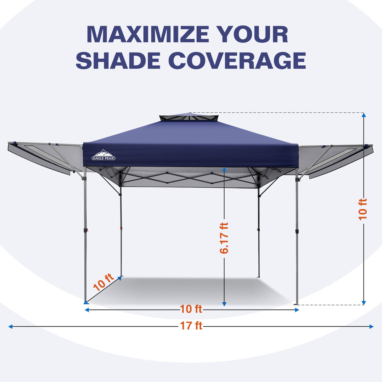 17x10 Pop up Gazebo Canopy Tent Outdoor Instant Canopy Shelter - Eagle Peak®