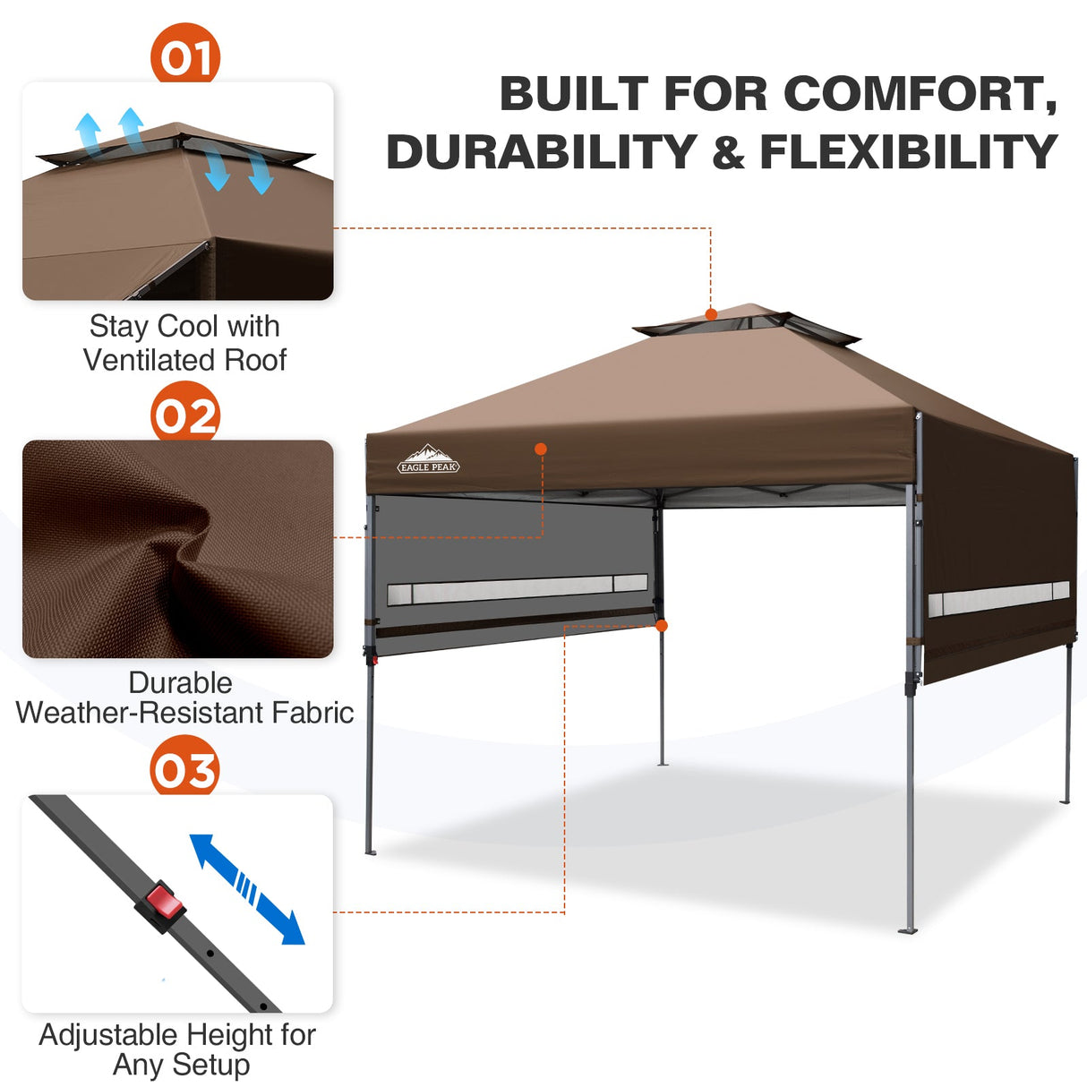17x10 Pop up Gazebo Canopy Tent Outdoor Instant Canopy Shelter - Eagle Peak