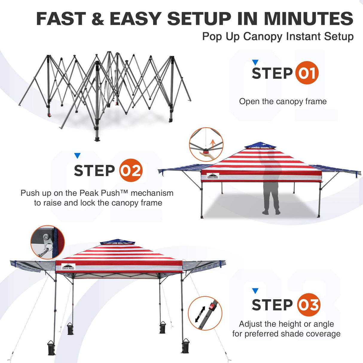 17x10 Pop up Gazebo Canopy Tent Outdoor Instant Canopy Shelter - Eagle Peak