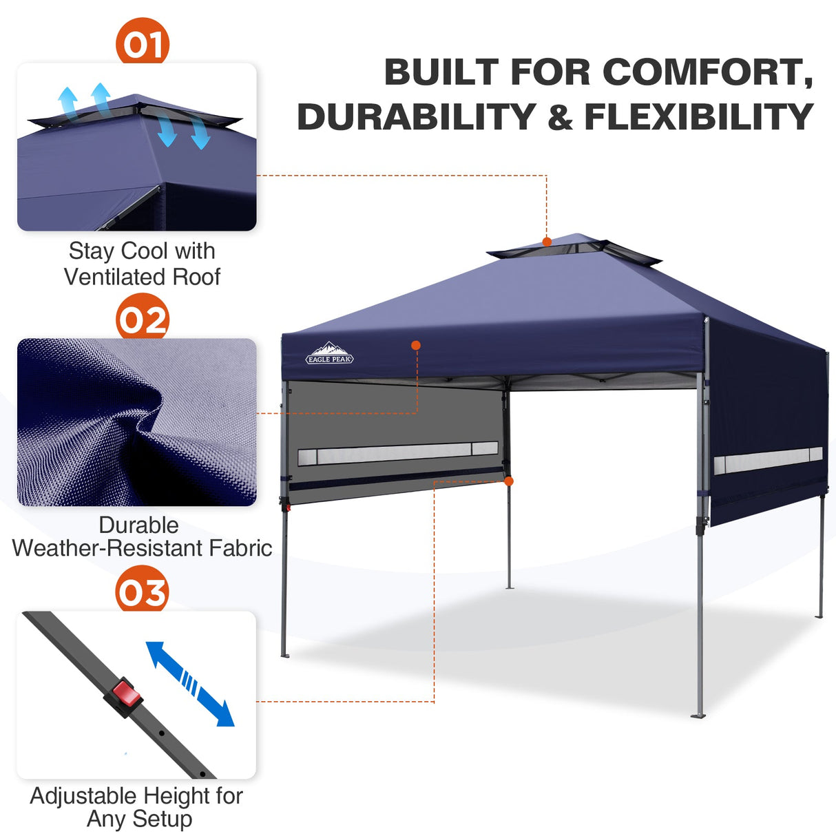 17x10 Pop up Gazebo Canopy Tent Outdoor Instant Canopy Shelter - Eagle Peak