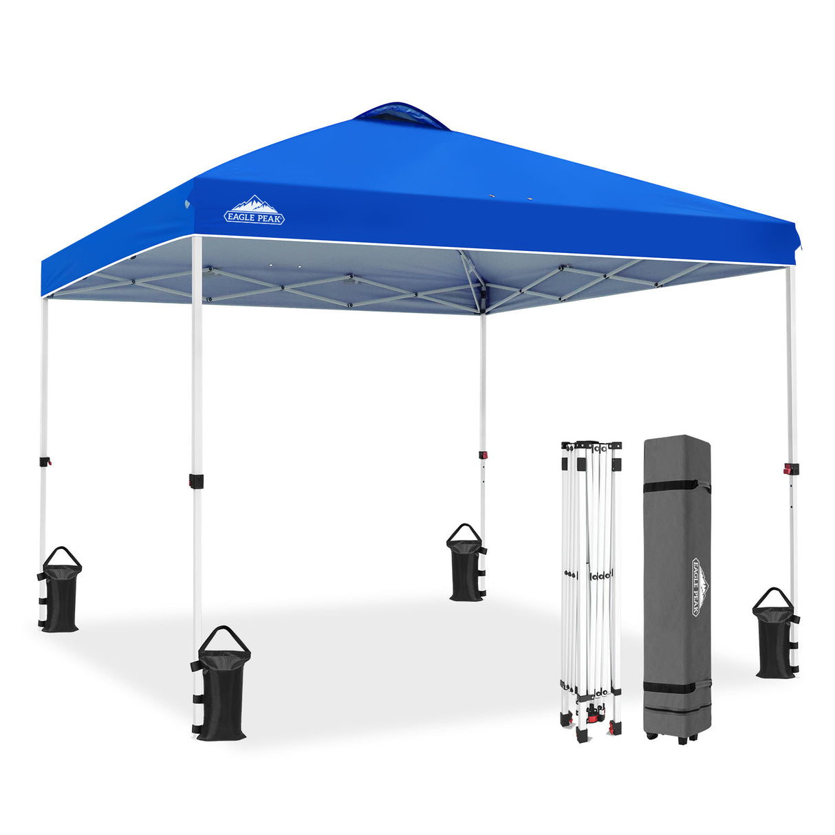 Easy Setup Straight Leg 10x10 Pop Up Canopy Tent w/ 100 sqft of Shade
