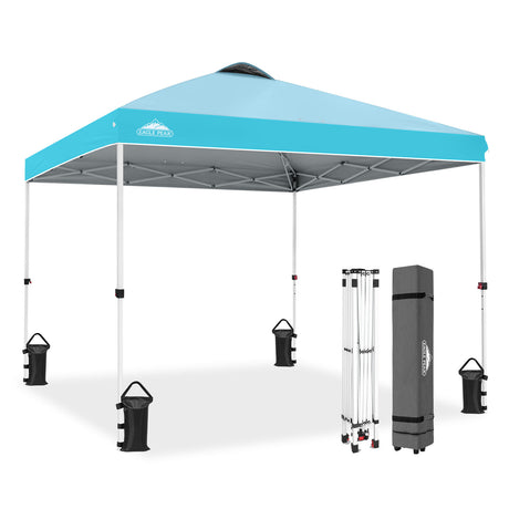 Easy Setup Straight Leg 10x10 Pop Up Canopy Tent w/ 100 sqft of Shade