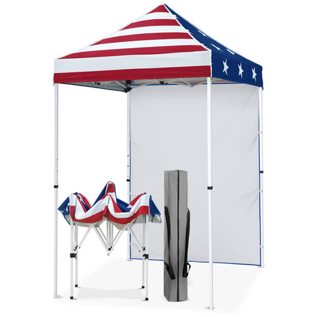5x5 Pop Up Canopy Tent with 1 Removable Sidewall