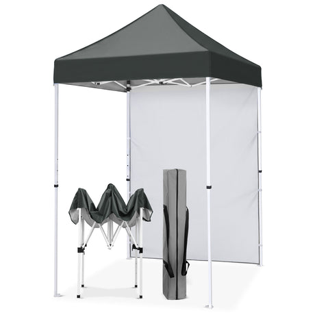 5x5 Pop Up Canopy Tent with 1 Removable Sidewall