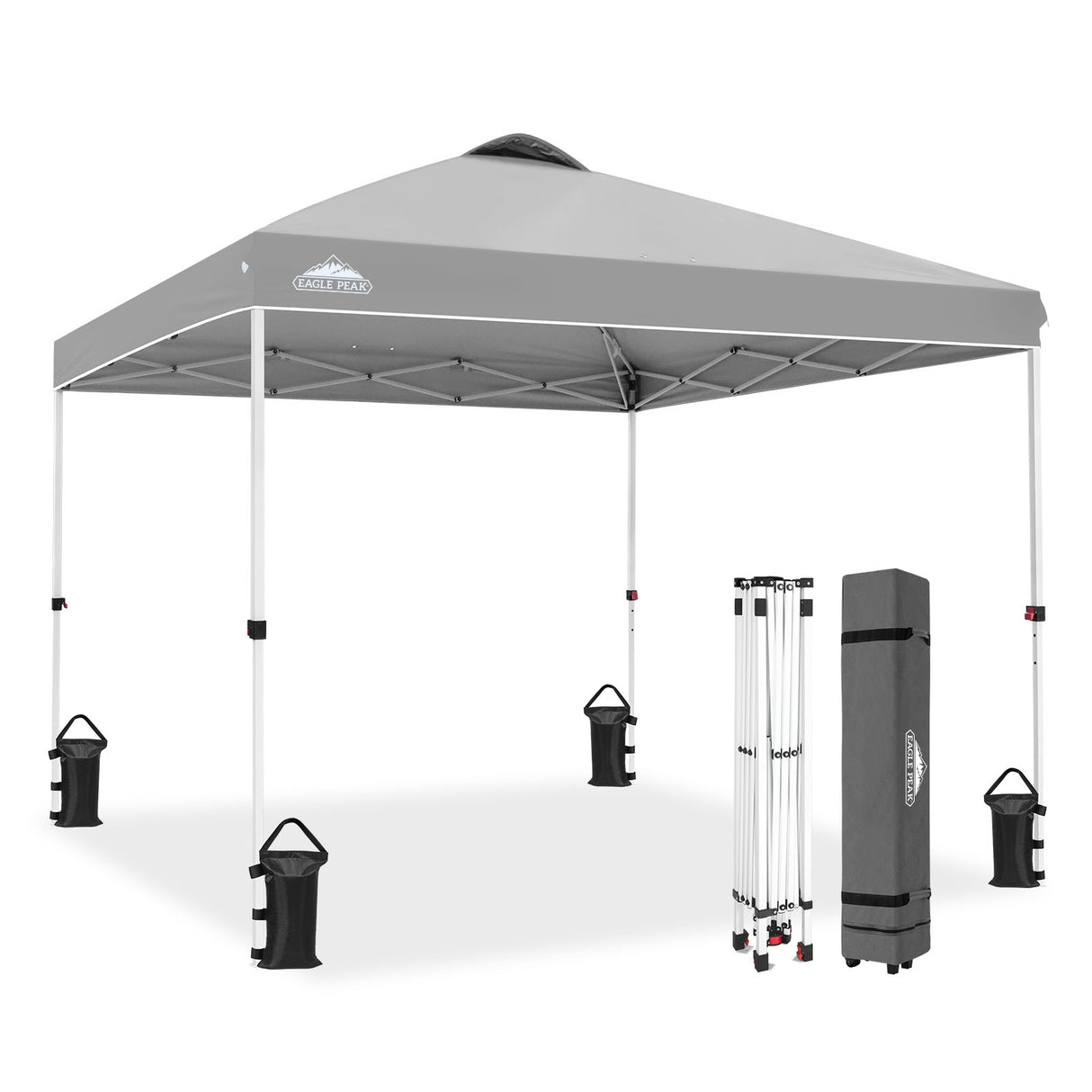 Easy Setup Straight Leg 10x10 Pop Up Canopy Tent w/ 100 sqft of Shade