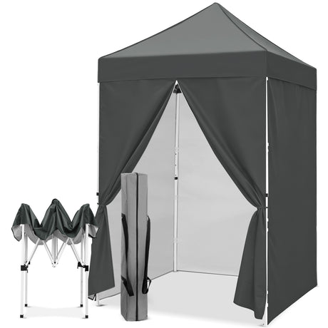 5x5 Pop Up Canopy Tent with 4 Removable Sidewalls