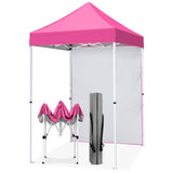 5x5 Straight Leg Pop Up Canopy Tent with One Removable Sunwall