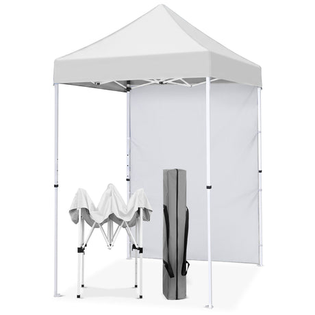 5x5 Pop Up Canopy Tent with 1 Removable Sidewall