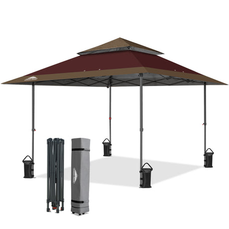 13x13 Pop Up Canopy Tent, Auto Extended Eaves
