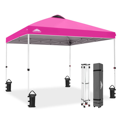 Easy Setup Straight Leg 10x10 Pop Up Canopy Tent w/ 100 sqft of Shade