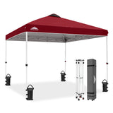 Easy Setup Straight Leg 10x10 Pop Up Canopy Tent w/ 100 sqft of Shade