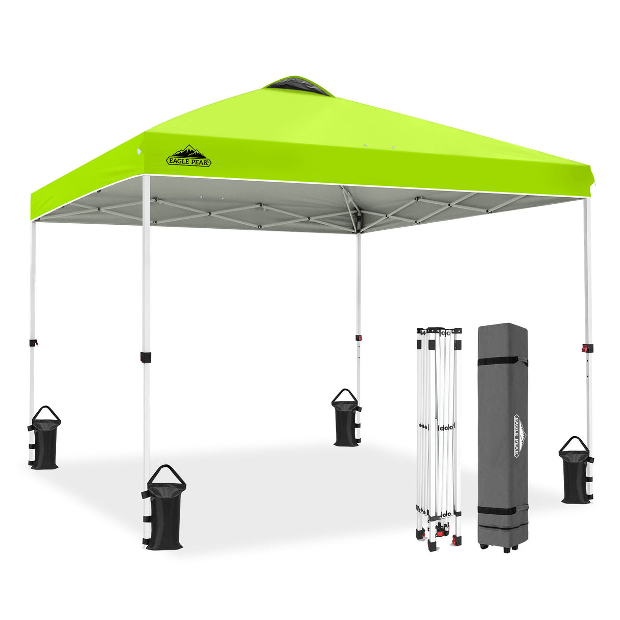 Easy Setup Straight Leg 10x10 Pop Up Canopy Tent w/ 100 sqft of Shade