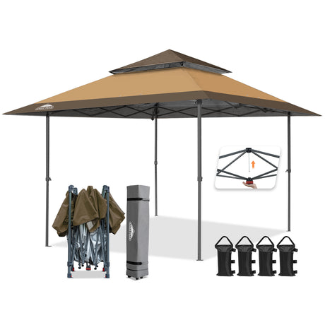 13x13 Straight Leg Pop Up Canopy Tent with 169 sqft of Shade
