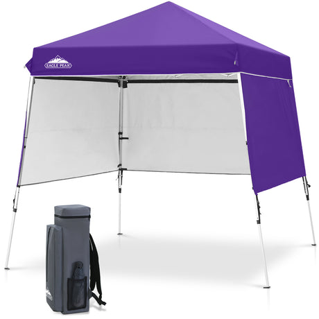 Day Tripper 8x8 Aluminum Super-Lightweight Slant Leg Pop Up Canopy with 3 Removable Walls