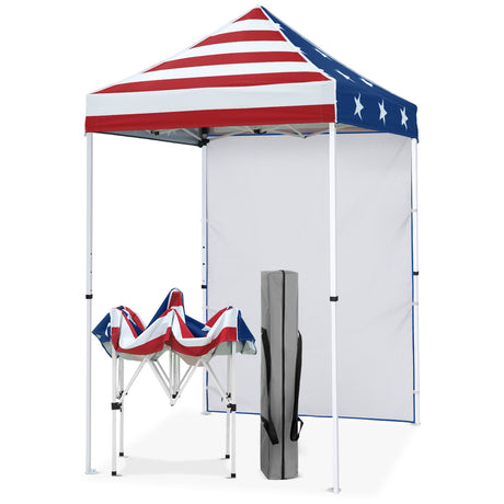 5x5 Straight Leg Pop Up Canopy Tent with One Removable Sunwall