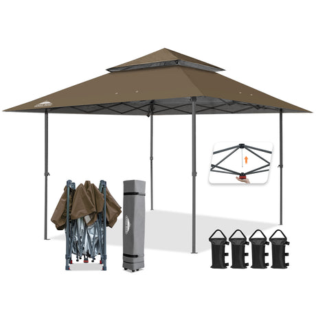 13x13 Straight Leg Pop Up Canopy Tent with 169 sqft of Shade