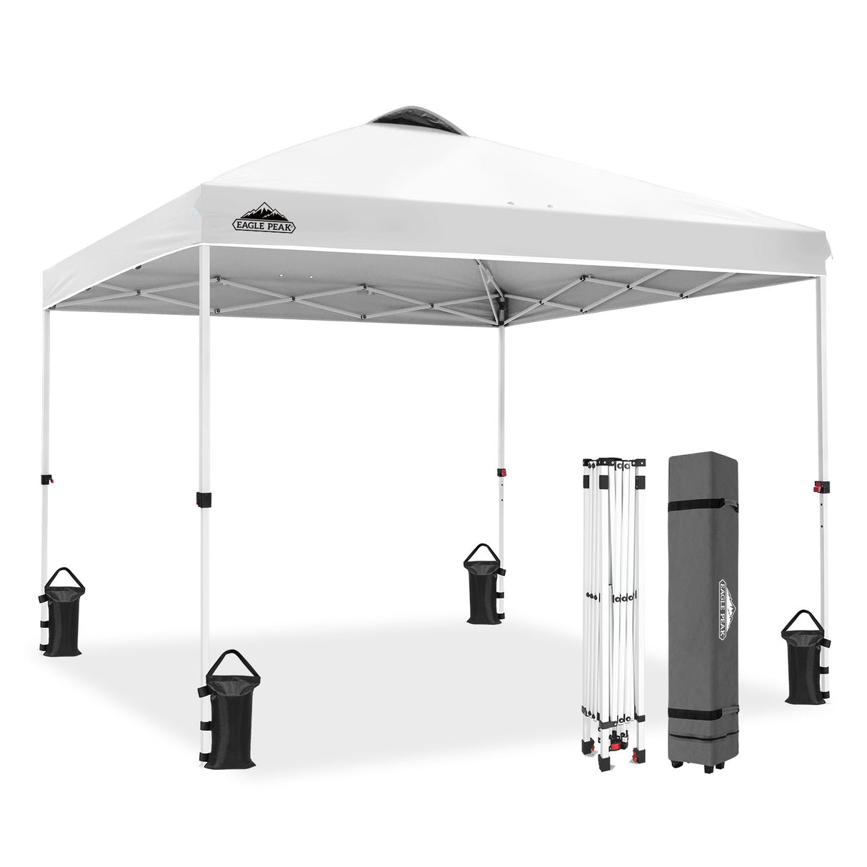 Easy Setup Straight Leg 10x10 Pop Up Canopy Tent w/ 100 sqft of Shade