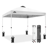 Easy Setup Straight Leg 10x10 Pop Up Canopy Tent w/ 100 sqft of Shade