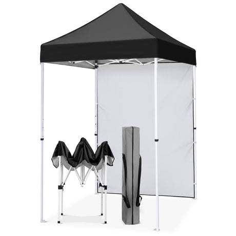5x5 Straight Leg Pop Up Canopy Tent with One Removable Sunwall