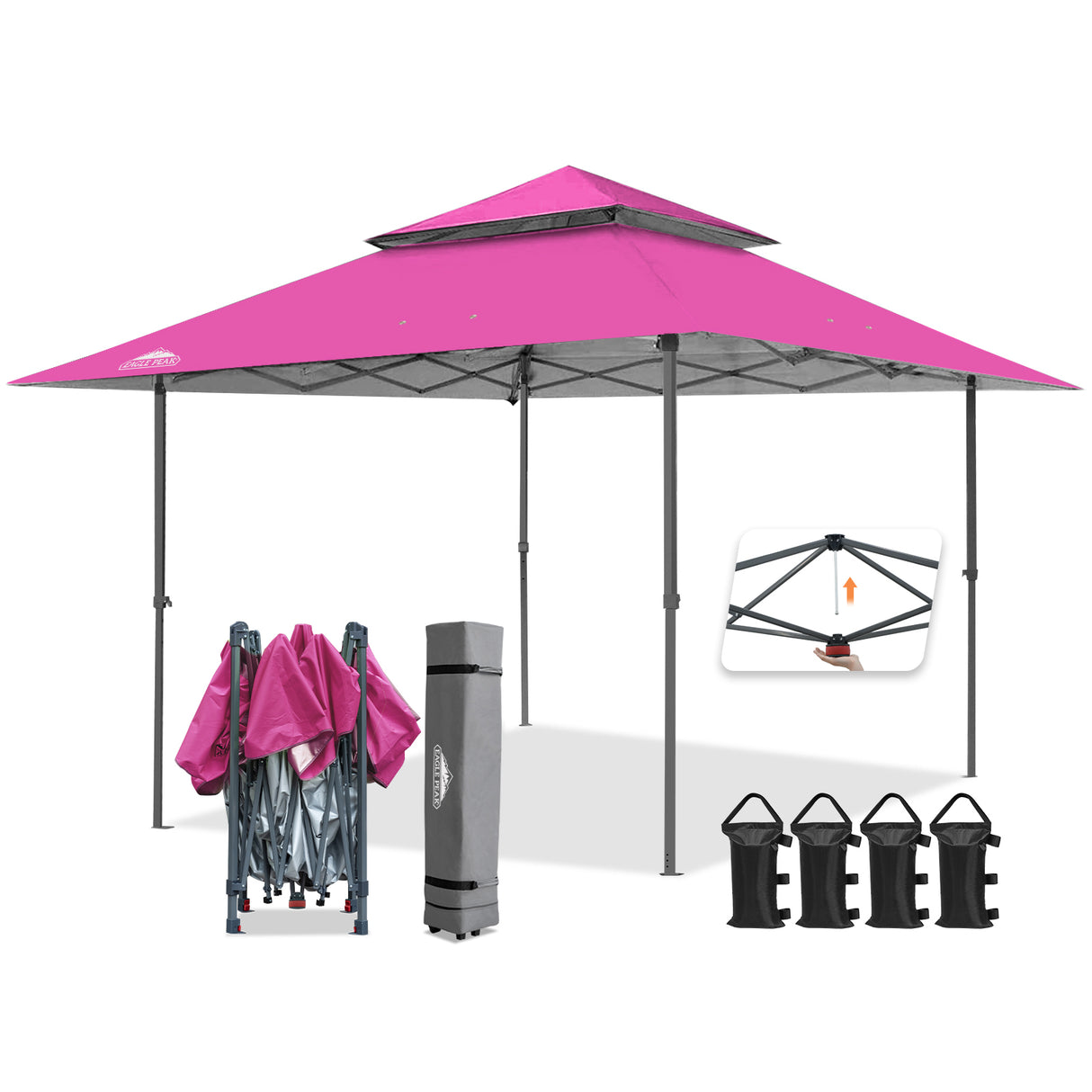 13x13 Straight Leg Pop Up Canopy Tent with 169 sqft of Shade