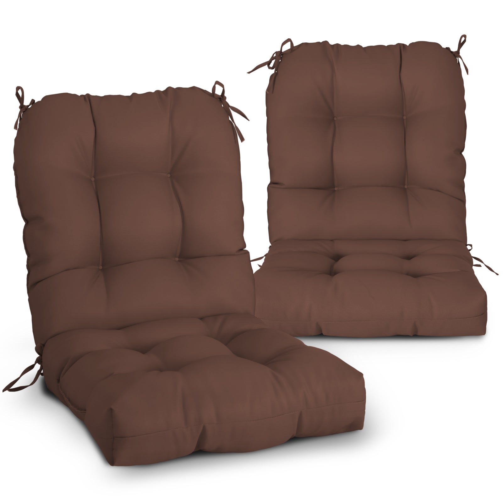 Tufted Outdoor/Indoor Seat/Back Chair Cushion, 2 Pack, 42'' x 21