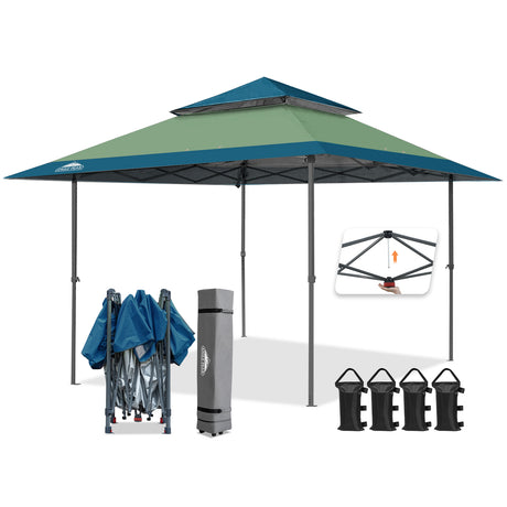 13x13 Straight Leg Pop Up Canopy Tent with 169 sqft of Shade