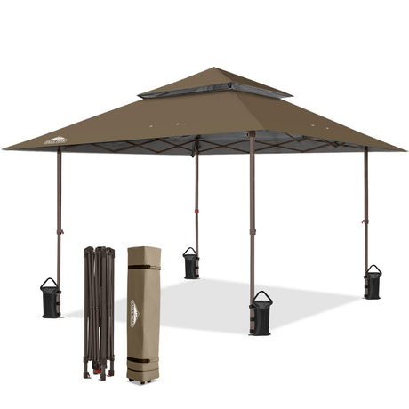 13x13 Pop Up Canopy Tent, Auto Extended Eaves