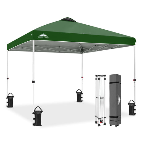 Easy Setup Straight Leg 10x10 Pop Up Canopy Tent w/ 100 sqft of Shade