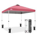 Easy Setup Straight Leg 10x10 Pop Up Canopy Tent w/ 100 sqft of Shade