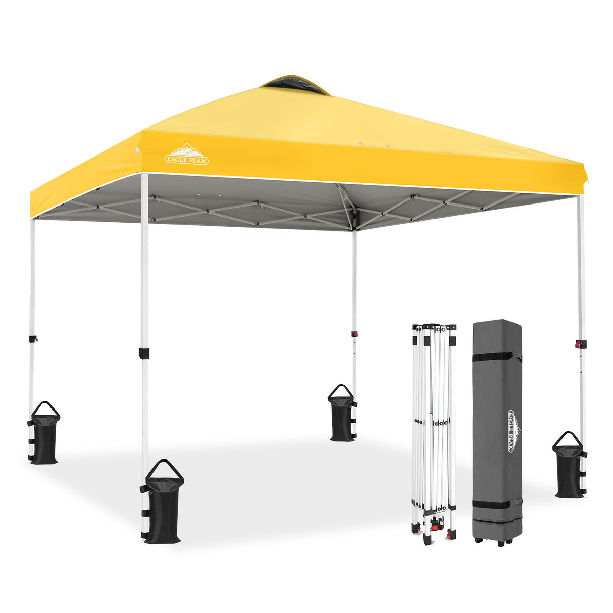 Easy Setup Straight Leg 10x10 Pop Up Canopy Tent w/ 100 sqft of Shade