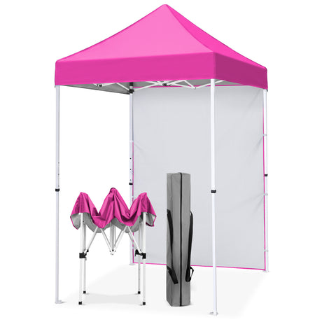 5x5 Straight Leg Pop Up Canopy Tent with One Removable Sunwall
