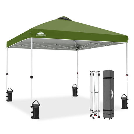 Easy Setup Straight Leg 10x10 Pop Up Canopy Tent w/ 100 sqft of Shade
