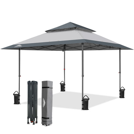 13x13 Pop Up Canopy Tent, Auto Extended Eaves