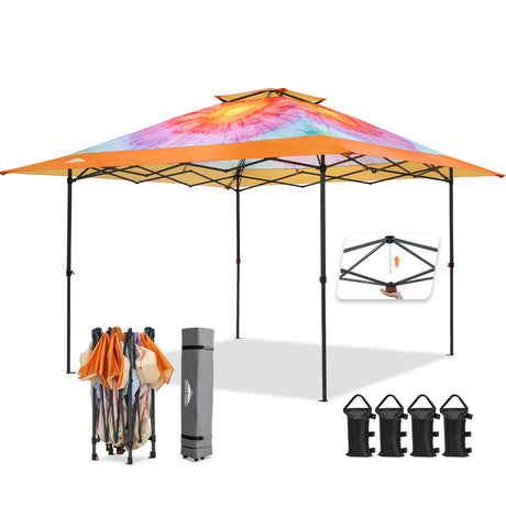 13x13 Pop Up Canopy Tent, Auto Extended Eaves