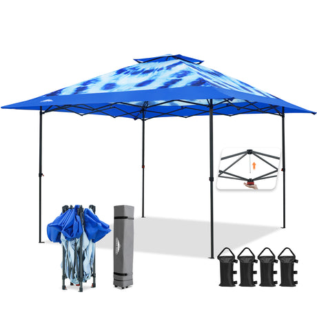 13x13 Pop Up Canopy Tent, Auto Extended Eaves