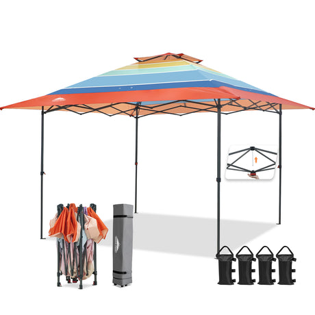 13x13 Pop Up Canopy Tent, Auto Extended Eaves