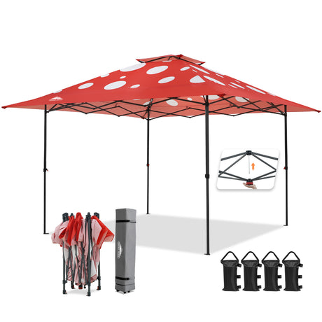 13x13 Pop Up Canopy Tent, Auto Extended Eaves