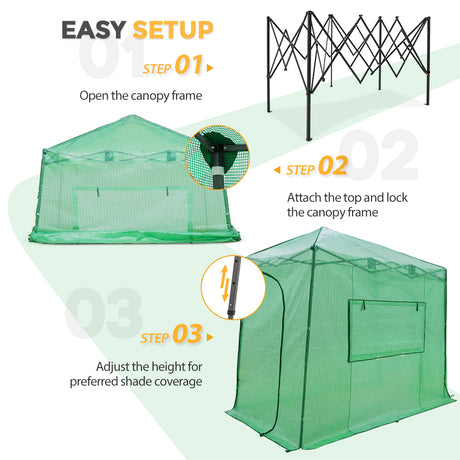 Easy Setup 10x5 Portable Lean to Pop Up Greenhouse