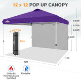 12x12 Pop Up Canopy Tent with 1 Sidewall