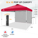 12x12 Pop Up Canopy Tent with 1 Sidewall