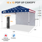 12x12 Pop Up Canopy Tent with 1 Sidewall