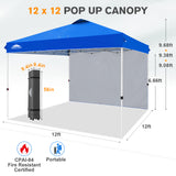 12x12 Pop Up Canopy Tent with 1 Sidewall