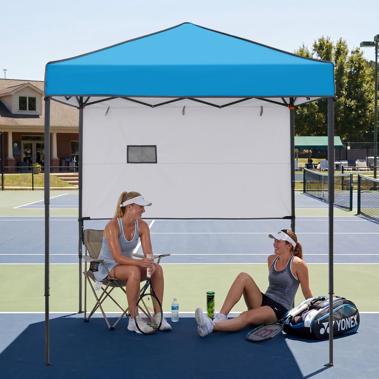 6x4 ft Instant Pop Up Canopy with Adjustable Sun Wall