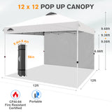 12x12 Pop Up Canopy Tent with 1 Sidewall