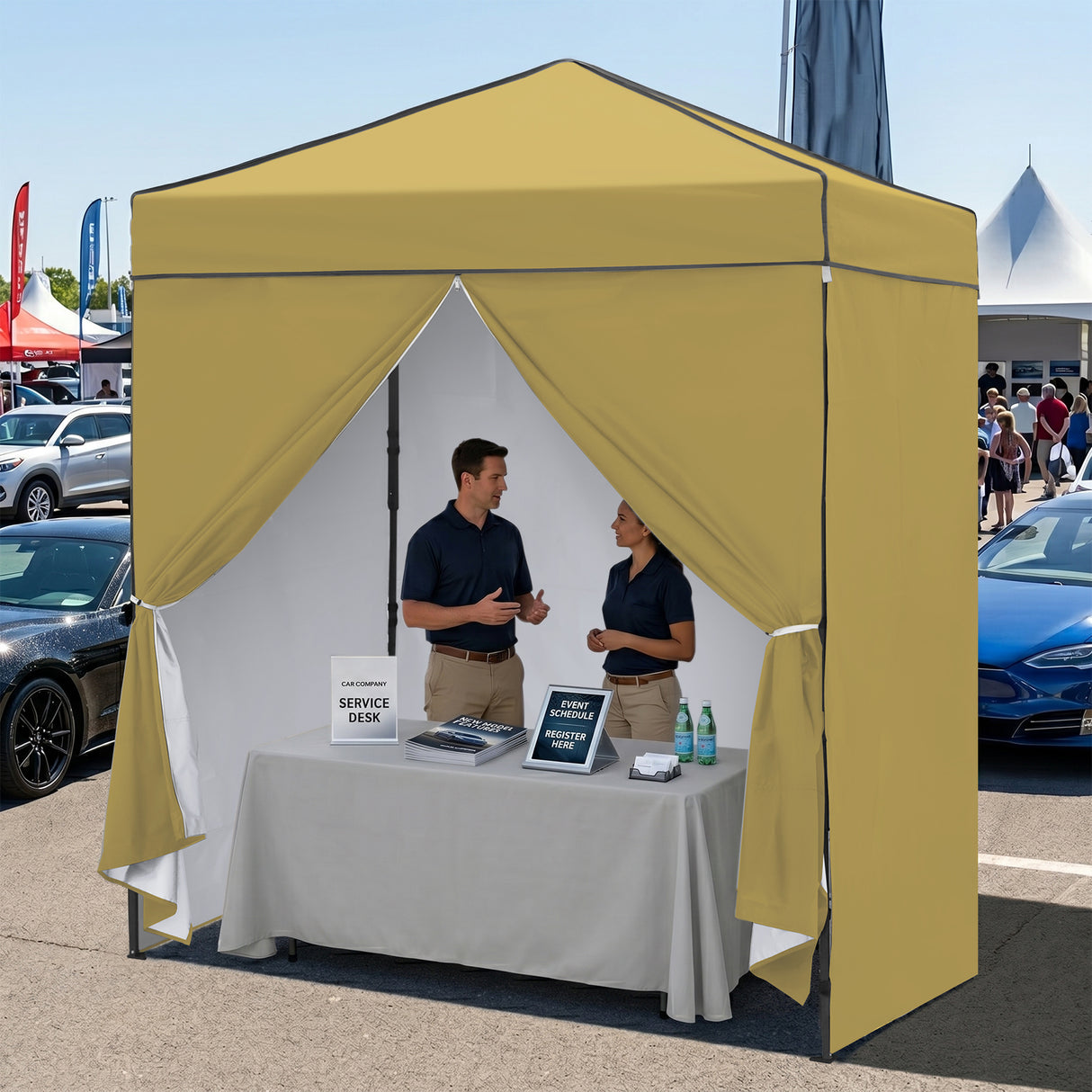 6x4 Instant Pop Up Canopy Tent  with 4 Side Wall Panels