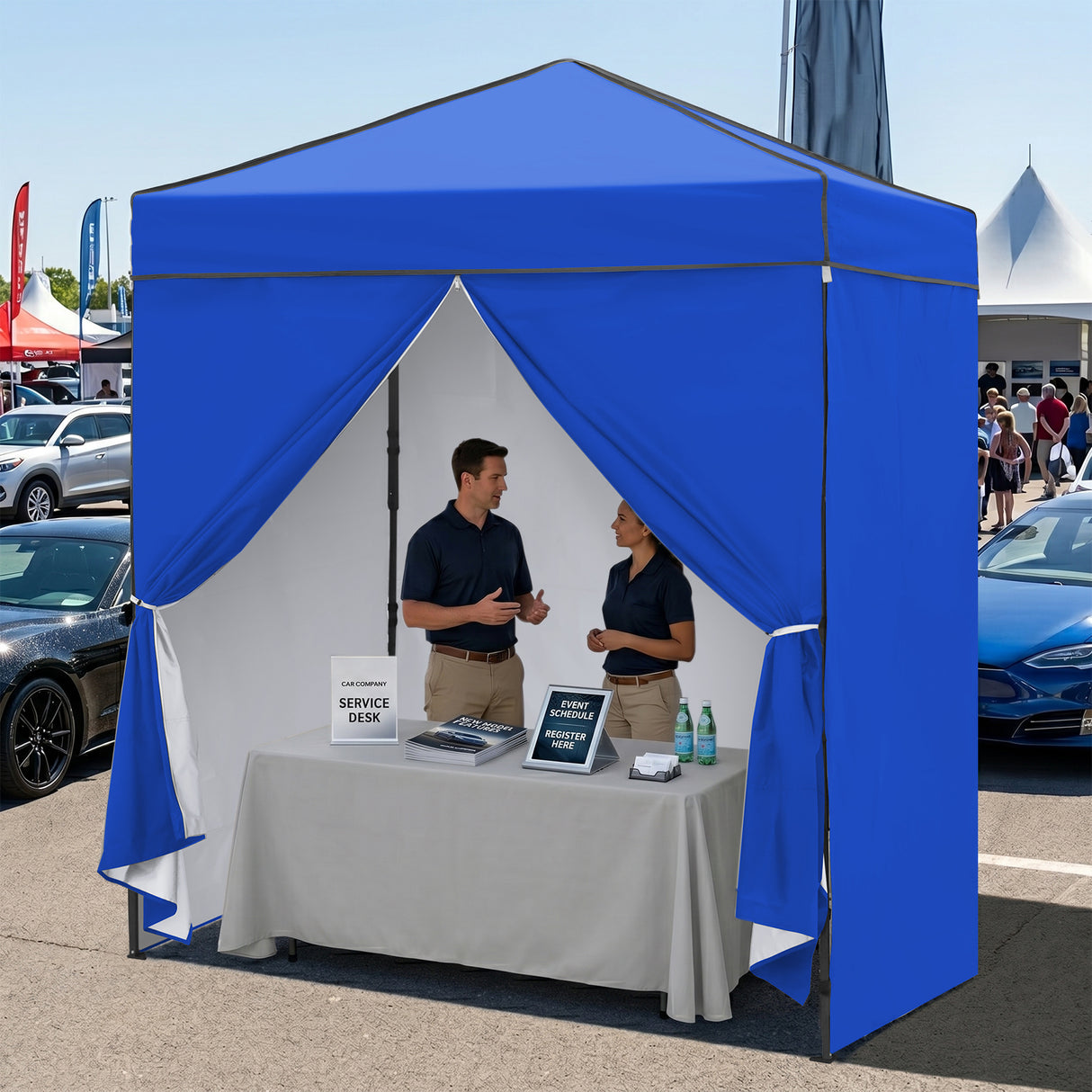 6x4 Instant Pop Up Canopy Tent  with 4 Side Wall Panels